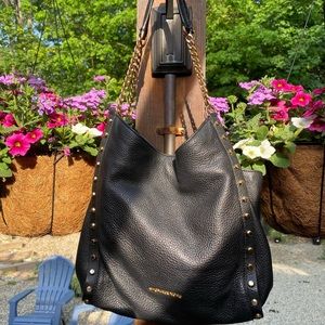 Micheal Kors black gold studded handbag